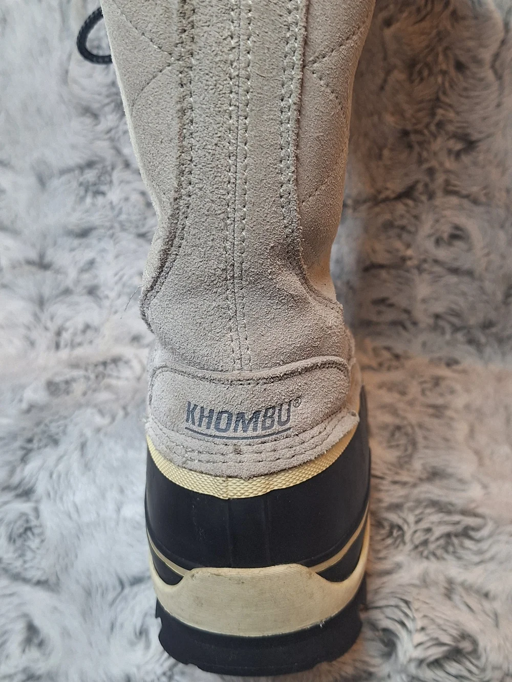 Khombu Emily Women's Suede Leather Winter Snow Boots Gray Black